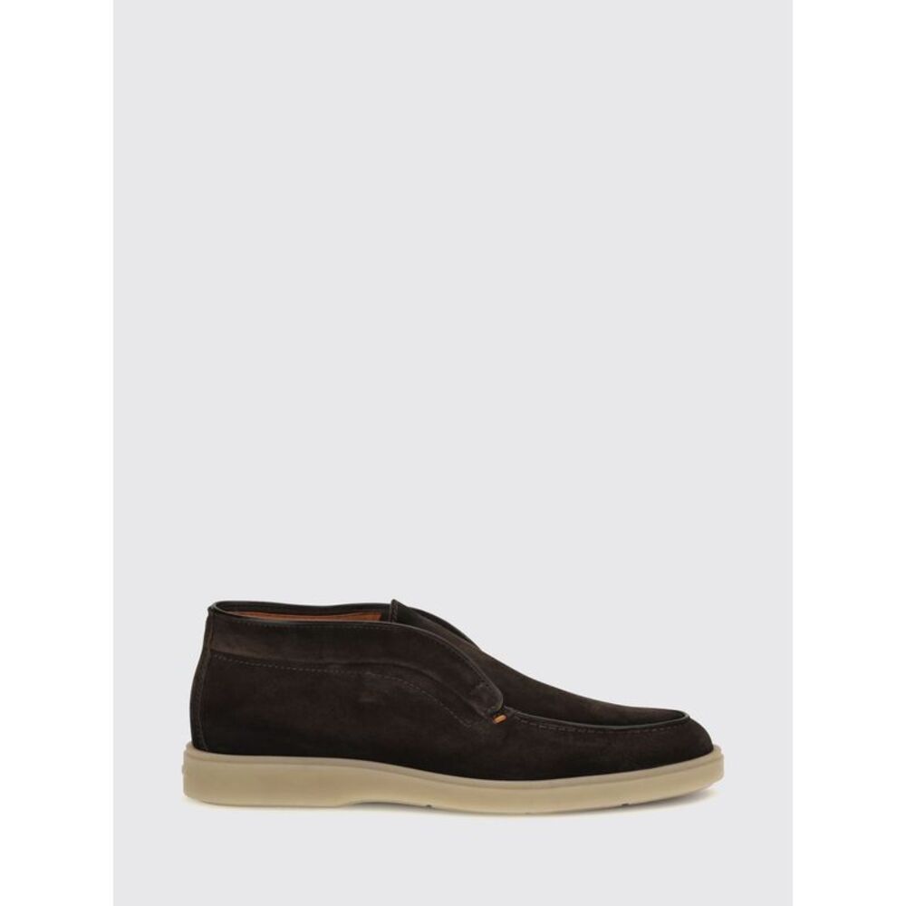 Santoni Men Santoni Suede Chukka Boots With Round Toe And Rubber Sole
